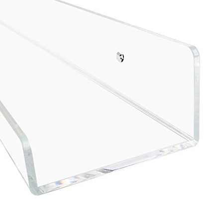 Weiai Clear Acrylic Shelf 15" Invisible Floating Wall Ledge Bookshelf, Kids Book Display Shelves Wall Mounted (15 Inch 6Pack) - size: 15 Inch 6Pack