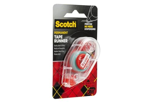 3M 6061 Scotch Double Sided Adhesive Roller Tape Runner, Permanent, Acid-Free, Photo-Safe Adhesive for Scrapbooking, Photo Mounting, and Crafts, 0.27 in x 26 ft per Roller, Pack of 6 - size: 6-Pack