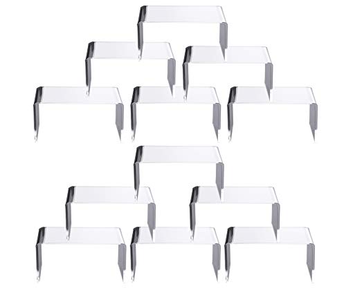 Jusalpha 12 Packs Clear Acrylic Display Risers Showcase for Jewelry, Risers Display for Funko POP Figures,Clear Cake Stands for Candy Dessert Table Decorations 4" x 3''x 2'' (12 PC)… - size: 12 PC
