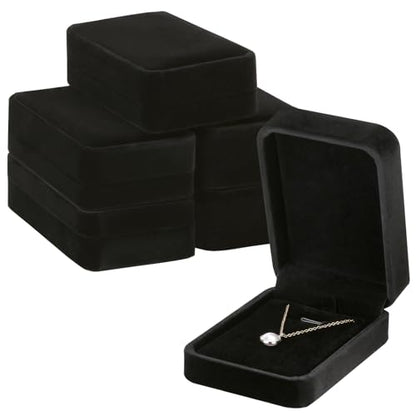 LETURE 6 Pieces Velvet Jewelry Gift Boxes for Necklace Pendant Bracelet Ring Earring, Jewelry Storage Display Case for Christmas Wedding Engagement Birthday Anniversary (Pendant Box STYLE-6PCS) - color: Pendant Box STYLE-6PCS