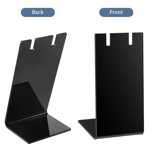 6Pcs Earring Display Stands Earring Holder Organizer for Vendors Single Earring-Card-Display Stand L-Shape Acrylic Dangle Earrings Jewelry Display for Vendors Home 1.4x1.8x3.35 Inch (3 Black 3 Clear)