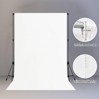 White Screen Backdrop for Photography 6x9ft Zoom Meeting, Game Live Steaming Photo Studio Shooting Props High Density Fabric Background - color: White, size: 6X9ft