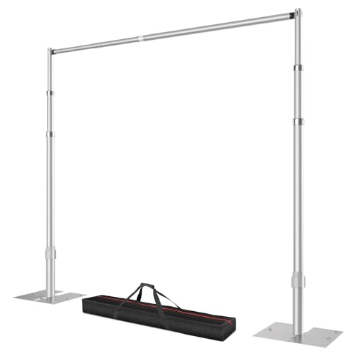 Pipe and Drape Backdrop Stand, 12x10ft Heavy Duty Adjustable Background Frame with Metal Base, Back Drop Holder for Parties Photography Wedding Photoshoot Decoration - color: Silver, size: 12x10ft