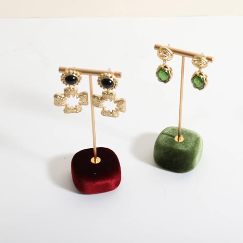 Velvet Earring T Bar Stand Jewelry Display, Earring Display Holder for Selling, Jewelry Storage Organizer【Red】 - color: Red