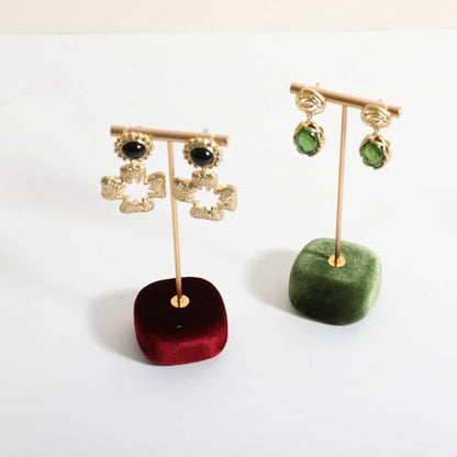 Velvet Earring T Bar Stand Jewelry Display, Earring Display Holder for Selling, Jewelry Storage Organizer【Red】 - color: Red