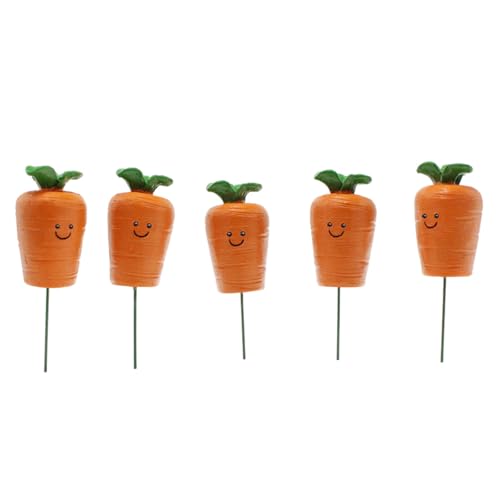 Smiling Carrot Shaped Statue Plant Stake for Elegant Easter and Seasonal Home Decorations Garden Styling Photo Props Outdoor Decorative Statues