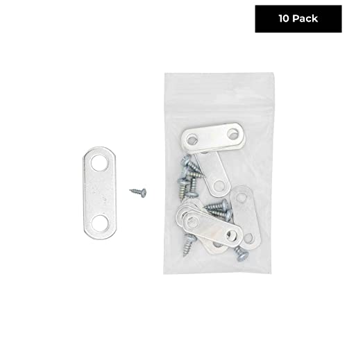 0" Depth Flat Offset Mounting Canvas Clips for Picture Framing Pack of 10 Plus #6 X 3/8" Pan-Head Screws Included - color: 10, size: 0 Inch