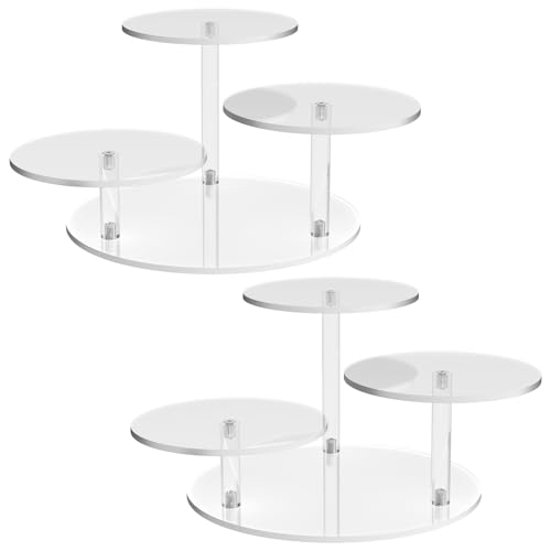 NiHome Clear Acrylic Display Stand for LEGO Botanical Collection Sets, Multi-Tier Showcase Figurine Display Shelf Riser for Collectibles and Room Decor, Perfume Riser Holder, Tabletop Plant Stand,2PCS - color: Clear,2 PCS