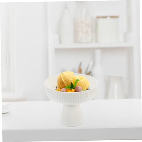 ABOOFAN Nordic Style Ceramic Dessert Bowl White Multi Function Food Serving Bowl for Ice Cream Fruit Salad Creative Design for Parties Family Gatherings Restaurants Photo Props