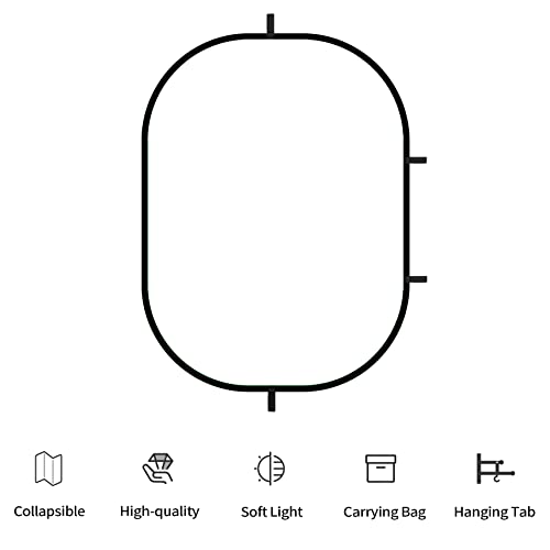 Selens Oval Light Diffuser, 59x78in/150x200cm Collapsible Pop-up Soft Light Diffusion with Portable Carrying Bag for Outdoor Photo Studio Lighting Video Live Streaming - size: 59x78inch/150x200cm with carrying bag