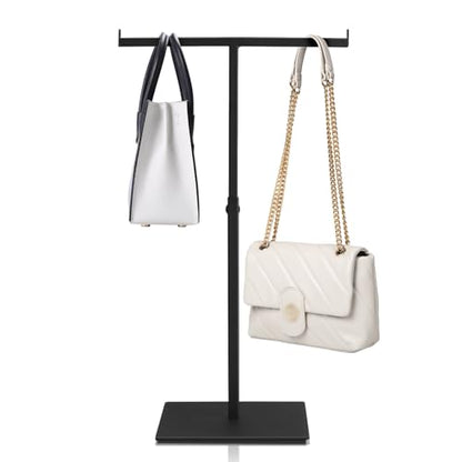 Polmart Countertop Adjustable Display Stand Stand for Purses/Handbags, Wreaths, Wigs, Hats and Crafts (T-Stand, Black) - color: Black Matte