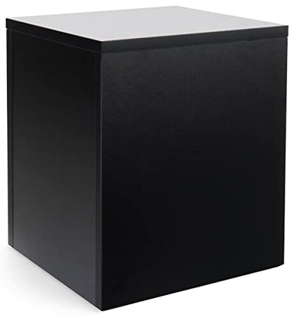 Displays2go Black Retail Display Pedestal with Collapsible Design – Black (WDCUBEBLK1) - color: Black, size: 16"H