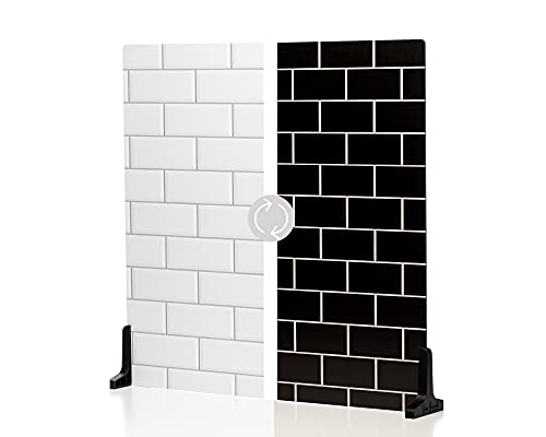 V-FLAT WORLD Duo Board Product Photography Backdrops - 2-Sided Background for Photos, Item & Food Photography Background - Includes 2 Legs & Mat - 24" x 24", White Subway Tile/Ebony Subway Tile - color: White Subway Tile/Ebony Subway Tile, size: 24 x 24 i