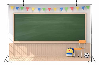 Fabric 10x6.5ft Back to School Chalkboard Digital Classroom School Picture Backdrop for Photography Teaching Online Class Photoshoot Props - size: 10x6.5FT