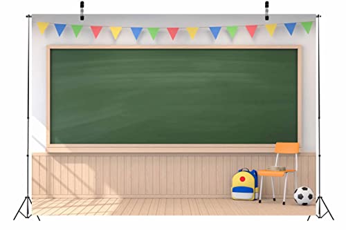 Fabric 12x8ft Back to School Chalkboard Digital Classroom School Picture Backdrop for Photography Teaching Online Class Photoshoot Props - size: 12x8FT