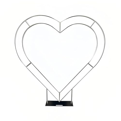 Heart Arch Stand, Heart Shaped Wedding Arch Fake Flowers, 5d Rose and Hydrangea Flower Backdrop, for Wedding Ceremony and Party Decoration,2.4×2.4m/8×8ft - size: 2.4×2.4m/8×8ft