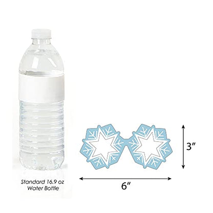 Big Dot of Happiness Winter Wonderland Glasses and Headpieces, Blue Snowflake Holiday Party Photo Props, Winter Wedding Photo Booth Props Kit, Snow Day Activity, Winter Birthday Party Props - 10 Count - color: Winter Wonderland