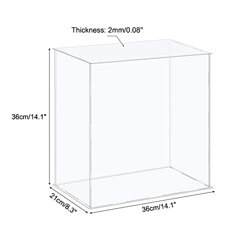 MECCANIXITY Acrylic Display Case Plastic Box Cube Storage Box Clear Assemble Showcase 14.1x8.3x14.1 Inch for Collectibles - size: 14.1x8.3x14.1 Inch