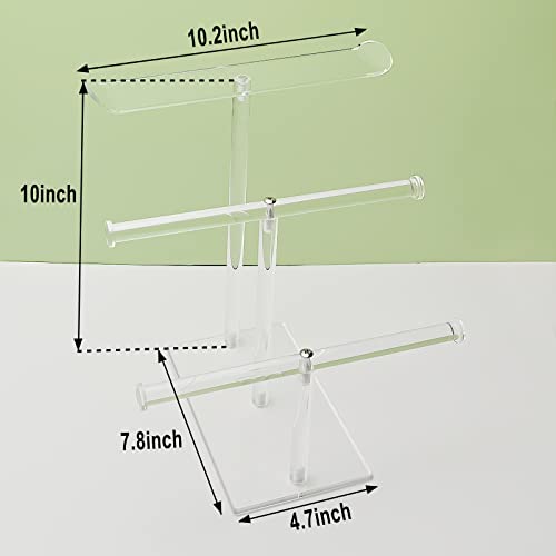 Acrylic Headband Holder, 3-Tier Hair Accessories Organizer Clear Stand for Girls - style: 3 Tier