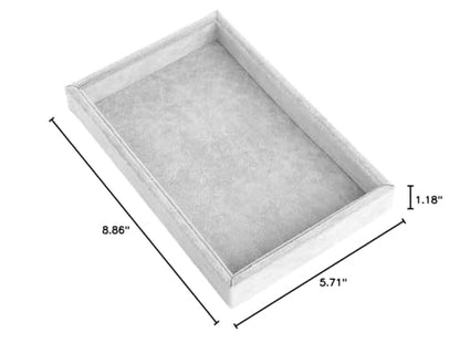 Youngy Velvet Jewelry Tray, Stackable Showcase Display Organizer for Ring Earring Necklace Pendants Bracelet Purple