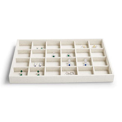 Oirlv Stackable 12 Girds Jewelry Trays Jewelry Storage Tray Showcase Display Organizer(13.8" X 1.4"X 9.4") - size: 12 Grids