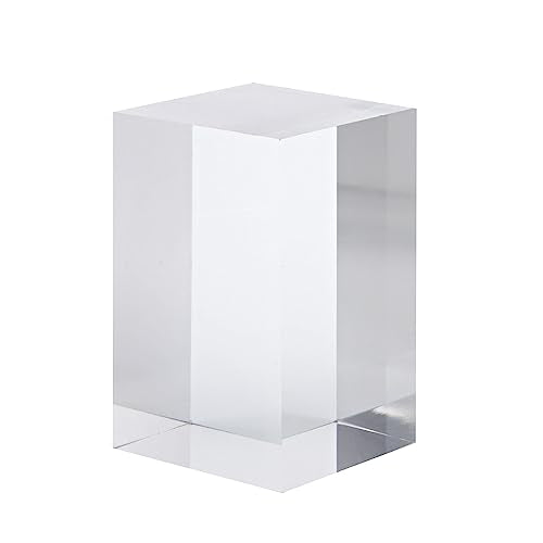 PATIKIL 2"x2"x3" Jewelry Display Riser, Polished Acrylic Cube Display Stand Block Collection Showcase Ring Holder Square, Clear - size: 2" x 2" x 3"