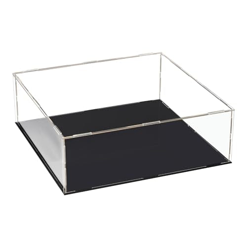 uxcell Acrylic Clear Display Case Box Dustproof Protection Showcase Cube Collectibles Show Box 9.8x9.8x3.9inch - size: 9.8x9.8x3.9 inch