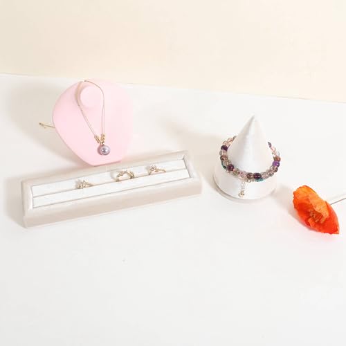 Cone Bangle Display for Jewelry, Cute Watch Holder Stand, Velvet Bracelet Display for Selling, Jewelry Storage Organizer【Beige】 - color: Beige