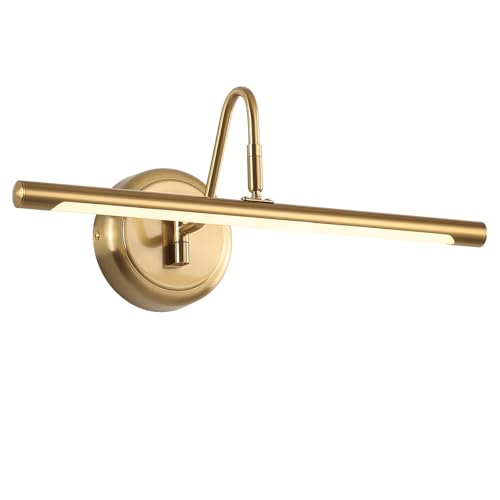 JOOSENLUX Dimmable Picture Lights - Modern 7W LED Wall Sconces for Paintings, 16.54" Long, 3000K Warm Light, Brass Golden Finish - Indoor Hallway Lighting Fixtures with Hard-Wired Connection - color: Hard-Wired Brass, size: Dimmable 16.5 inch