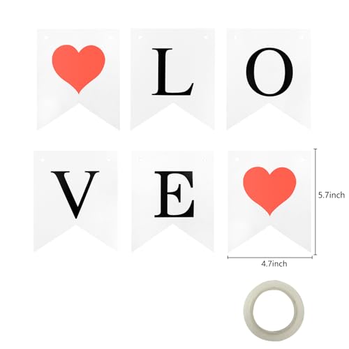 Mr & Mrs Signs Wooden Freestanding Letters - Rustic Decoration for Anniversary, Wedding Shower (White + LOVE banner) - color: White with LOVE banner