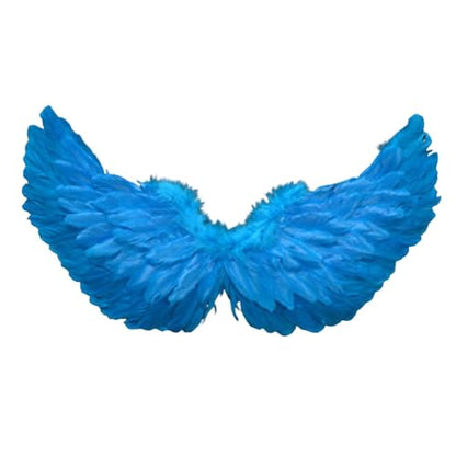 Fairy Wings Angel Feather Wings with Elastic Straps Costume Cosplay Photography Props Halloween Supplies - color: Sky Blue, size: 23.62"X7.87"