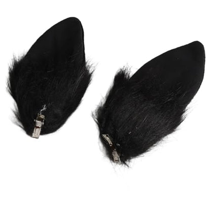 Easter Bunny Ears Hair Clips Rabbit Ear Headwear for Halloween Carnival Party Black One Size - color: Black