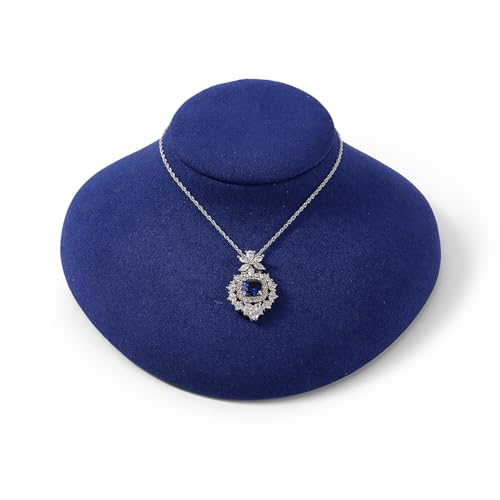 Oirlv Luxury Microfiber Jewelry Bust Necklace Display Bust - color: Blue