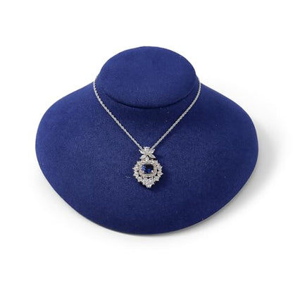 Oirlv Luxury Microfiber Jewelry Bust Necklace Display Bust - color: Blue