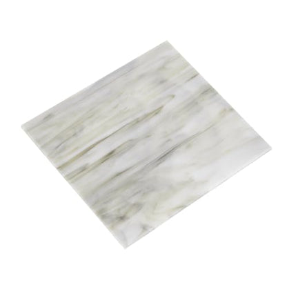 MECCANIXITY Stained Glass Sheet Mosaic Tile 3.9 Inch x 3.9 Inch Light Grey Stained Glass Sheets for Crafts DIY, Art Project - color: Light Gray