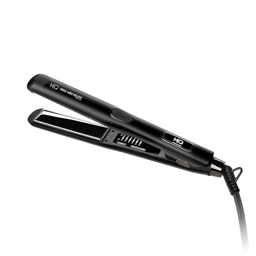 MQ Professional Hair Straightener - Pro 480 Velox Titanium Flat Iron - Brazilian Expertise - Fast Heating, Ergonomic Design – Ideal for Professional Use