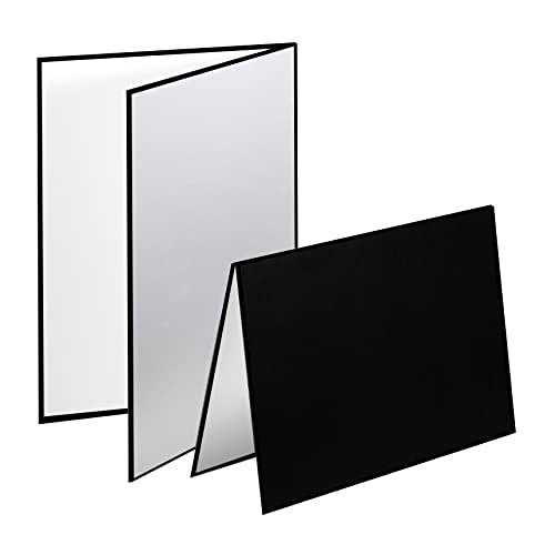 Meking 3 in 1 Photography Reflector Cardboard, 17 x 12 inches Folding Light Diffuser Board for Still Life, Product and Food Photo Shooting - Black, Silver and White, 2 Packs - size: 2Pcs A3 Black Silver White