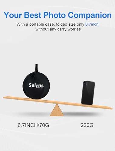 Selens 2 in 1 Foldable 17inch/45cm Light Reflecto,Collapsible Disc Photography Reflector Silver,Gold for Portable Portrait Photography and Outdoor Lighting - size: 2 in 1 17inch (Gold/Silver)