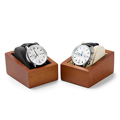 Oirlv Solid Wood Single Watch Display Stand Showcase Jewelry Stand Watch Holder with Pillow(Square Single, Grey) - color: Grey, size: Square Single