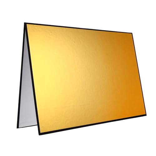 Toddmomy Foldable A3 Photography Reflective Display Board Cardboard Light Reflector for Still Life Jewelry Food Photo Studio Lighting Background Panel Black White Gold