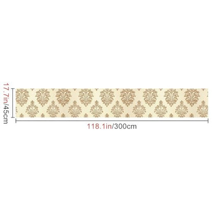 HOMETITUTE Wallpaper Peel and Stick Gold Damask on Beige Background Contact Paper Wall Paper Stick 17.7" x 118.1" Self Adhesive Removable Vinyl Wall Covering Bedroom Kitchen Bathroom Home Decor - color: Gold Damask on Beige Background