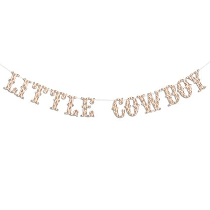 ZAIBIANHAO Little Cowboy Banner - West Cowboy Rodeo Hanging Banner,Western Baby Shower Birthday Party Decorations,Wild West Rustic Party Supplies - color: brown cowboy