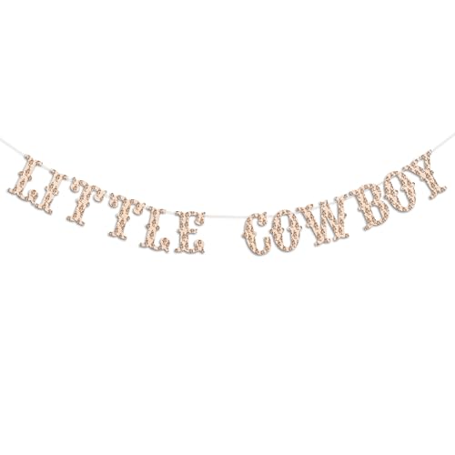ZAIBIANHAO Little Cowboy Banner - West Cowboy Rodeo Hanging Banner,Western Baby Shower Birthday Party Decorations,Wild West Rustic Party Supplies - color: brown cowboy