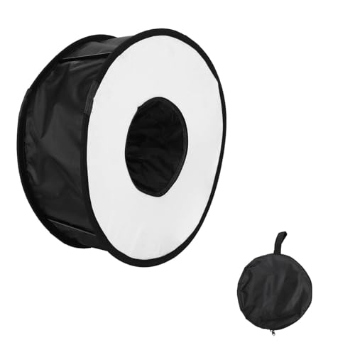 Softbox Diffuser, 42x16cm Foldable Ring Speedlite Flash Diffuser Macro Shoot Round Softbox with Storage Bag for Camera Flash Light