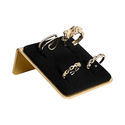 black Jewelry ring holder for women, retail ring display, small velvet ring storage organizer【Velvet Ring Holder-Black 】 - color: Black