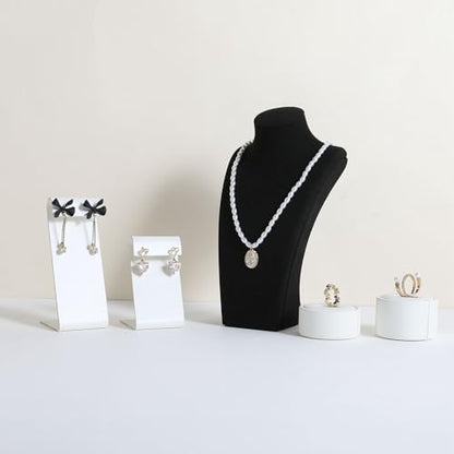 White earring holder for girls, Leather earring display stand for selling, Jewelry earring hanger for boutique store【White-Earring stand-2pcs】