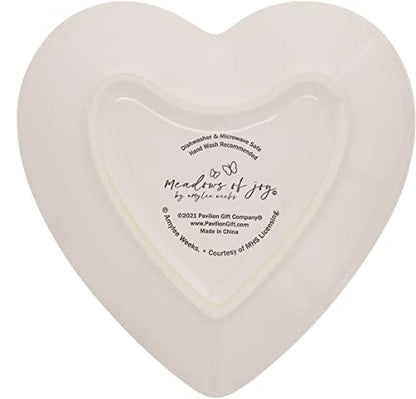 Pavilion Gift Company - Friend - Ceramic Heart-Shaped Keepsake Dish, Watercolor Floral Design, Valentines Day Gift For Girlfriend, Unique Gifts for Friend, Trinket Dish, Ring Holder, Jewelry Dish