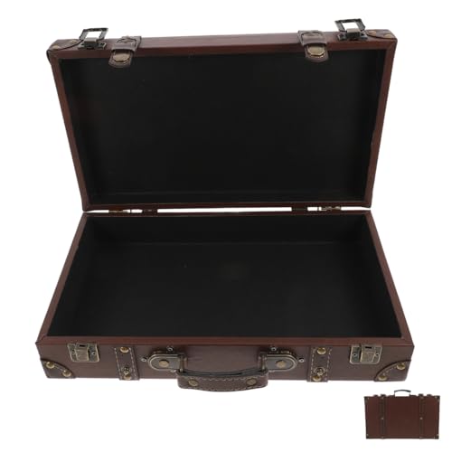 ULTECHNOVO Classic British Style Suitcase Vintage Trunk Storage Photo Leather Finish Multi-purpose Organizer