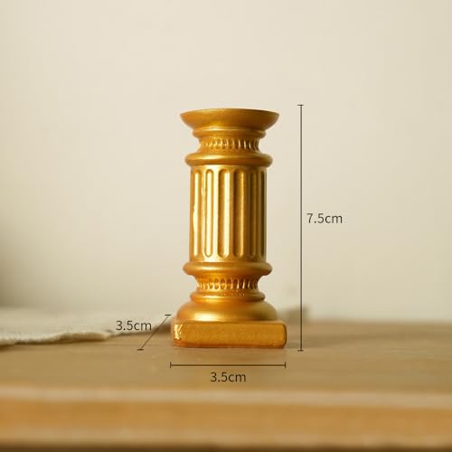 Mini Nordic Resin Roman Column, Greek Sculptural Angel Display, Photo Props, Candle Holder, Sketching Art Teaching Tools (Doric (Gold) - 7.5cm) - color: Doric (Gold) - 7.5cm