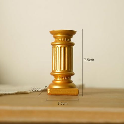 Mini Nordic Resin Roman Column, Greek Sculptural Angel Display, Photo Props, Candle Holder, Sketching Art Teaching Tools (Doric (Gold) - 7.5cm) - color: Doric (Gold) - 7.5cm